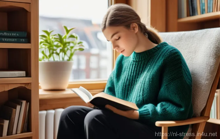 스마트폰 없이 스트레스 해소하기 - Image Prompt 1: Cozy Reading Escape in a Dutch Home**