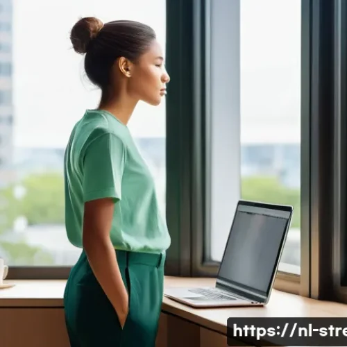 Home 30 스트레스 해소를 위한 집중력 훈련 - **Prompt: "A person in their late 20s taking a short, refreshing break from work. They are standing ...